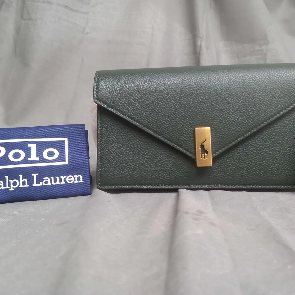 POLO RALPH LAUREN KHAKI CLUTCH HAND BAG