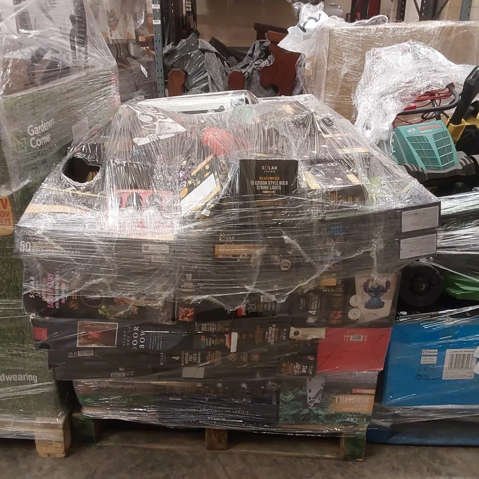 PALLET CONTAINING A LARGE ASSORTMENT OF UNCHECKED ELECTRICAL PRODUCTS INCLUDING: STRING LIGHTS, RC DRONES, RC STUNT VEHICLE ECT