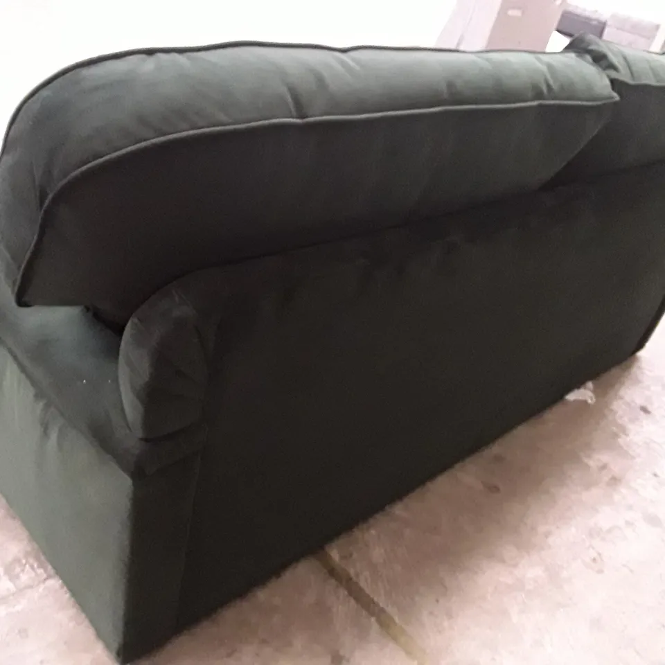 QUALITY DESIGNER DOWNTON 3.5 SEATER SOFA BED - DARK GREEN VELVET
