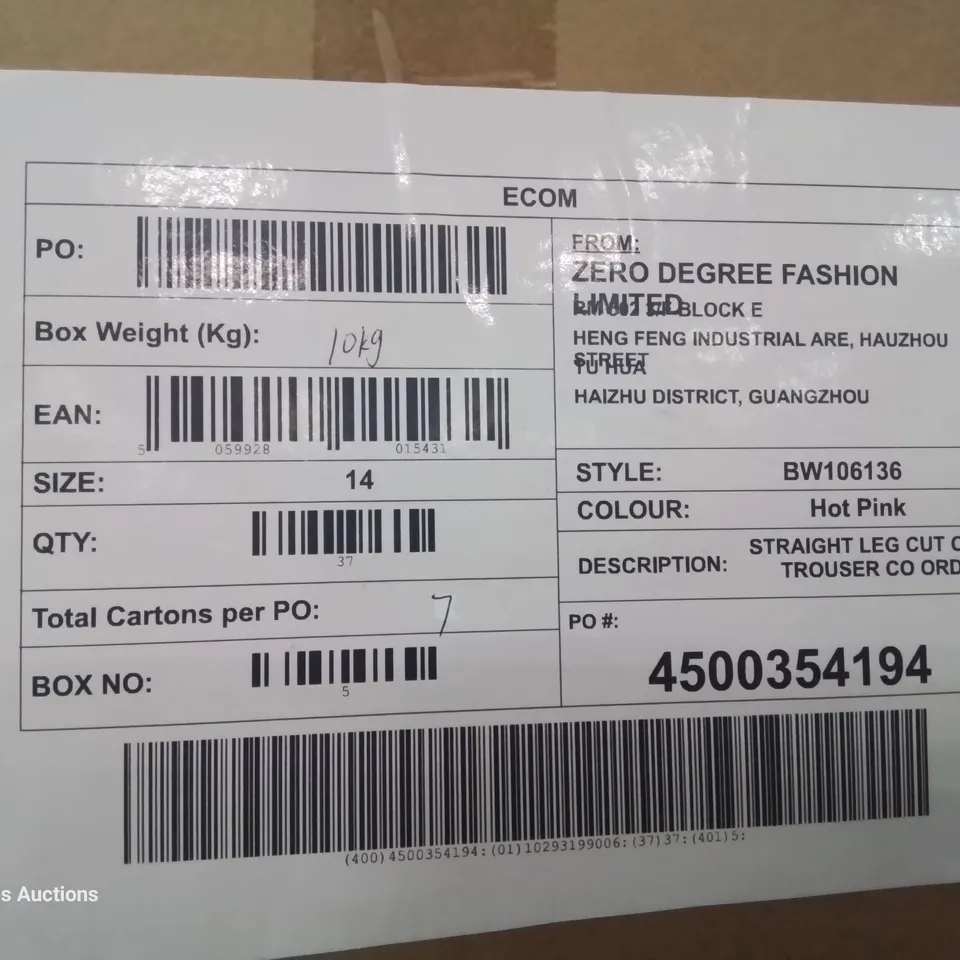  CASE OF MISSGUIDED HOT PINK STRAIGHT LEG CUT OUT TROUSERS SIZE 14