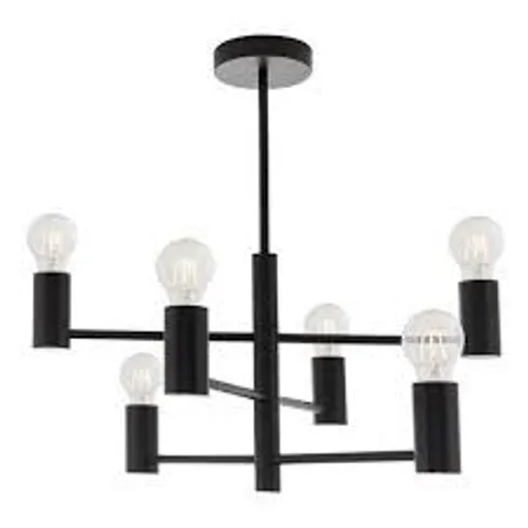 BOXED ENDON STUDIO 6 LIGHT SEMI FLUSH CEILING LIGHT - MATT BLACK