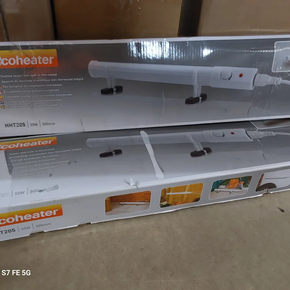 TWO BOXED ELECTRIC ECOHEATERS WITH BUILT IN THERMOSTAT  55W