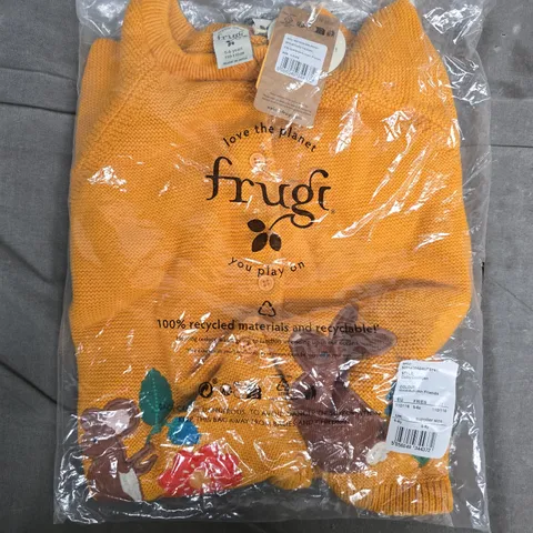 BAGGED FRUGI COLBY CARDIGAN, GOLD/AUTUMN FRIENDS, UK 5-6Y (EU 110/116)