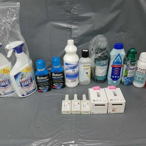 APPROXIMATELY 12 ASSORTED HOUSEHOLD GOODS TO INCLUDE TOILET UNBLOCKER, SMOL WASHING UP LIQUID, AND CALMING SPRAY ETC - COLLECTION ONLY