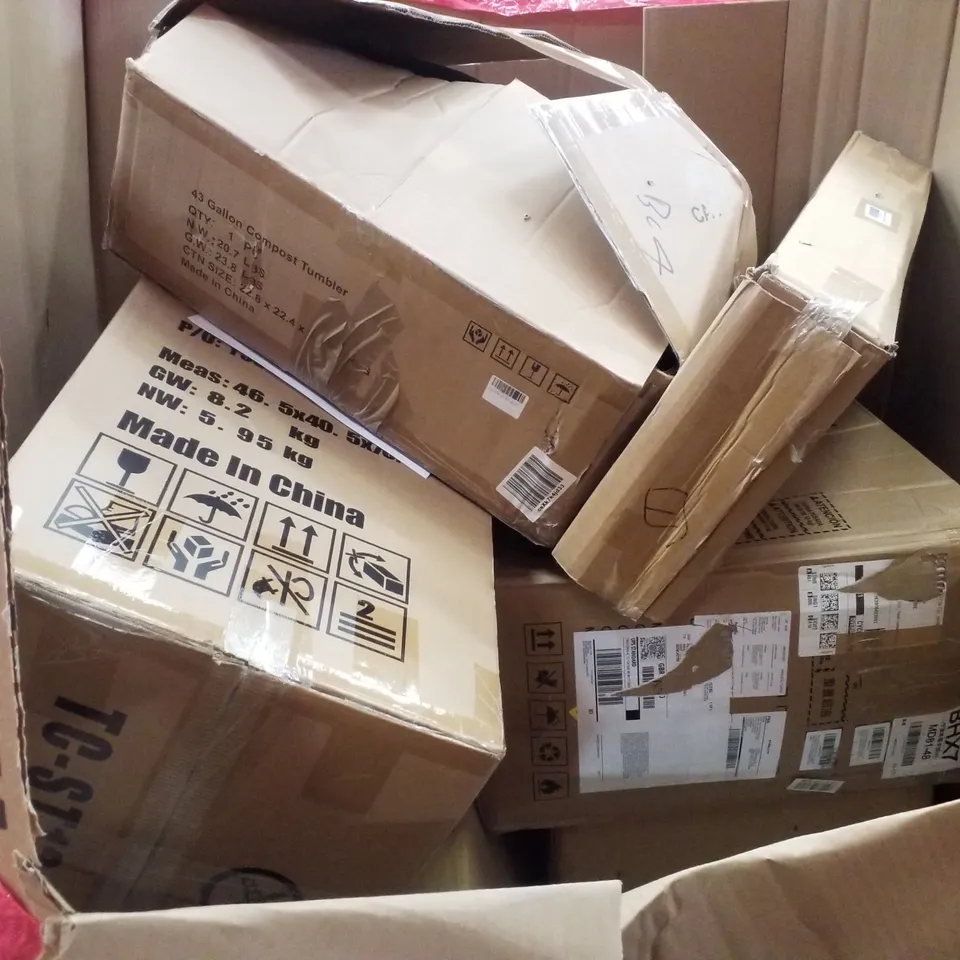 PALLET CONTAINING ASSORTED PRODUCTS INCLUDING FOLDING COMMODE TOILET CHAIR, CAST IRON TORTILLA PRESS, GARMENT STEAMER, FOLDING CHAIR & OFFICE CHAIR