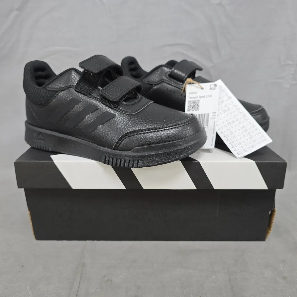 BOXED PAIR OF ADIDAS TENSAUR SPORT 2.0 KID'S SHOES IN BLACK SIZE UK 12.5K