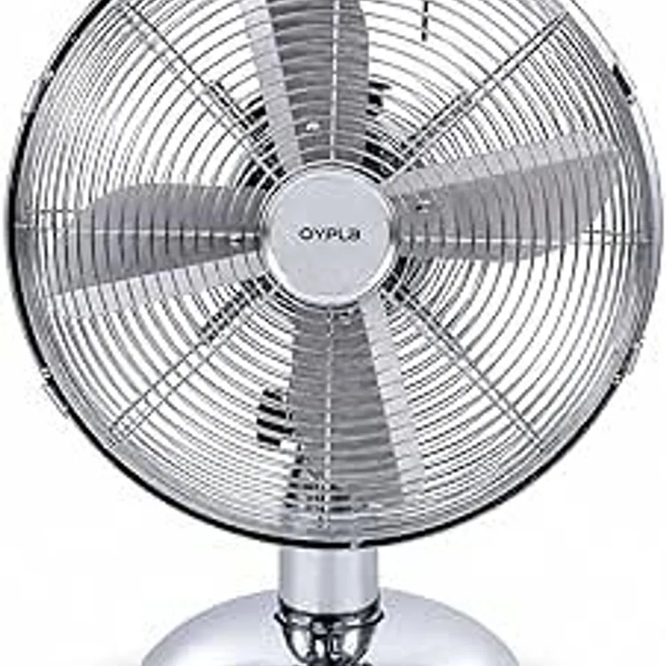 BOXED OYPLA CHROME DESK FAN