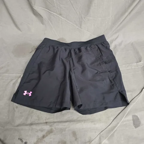 UNDER ARMOUR YOUTH LIGHTWEIGHT SHORTS IN BLACK/PINK SIZE XL