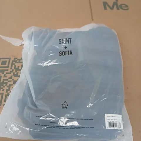 SAINT + SOFIA BONNIE V-NECK DRESS – NAVY, UK 18