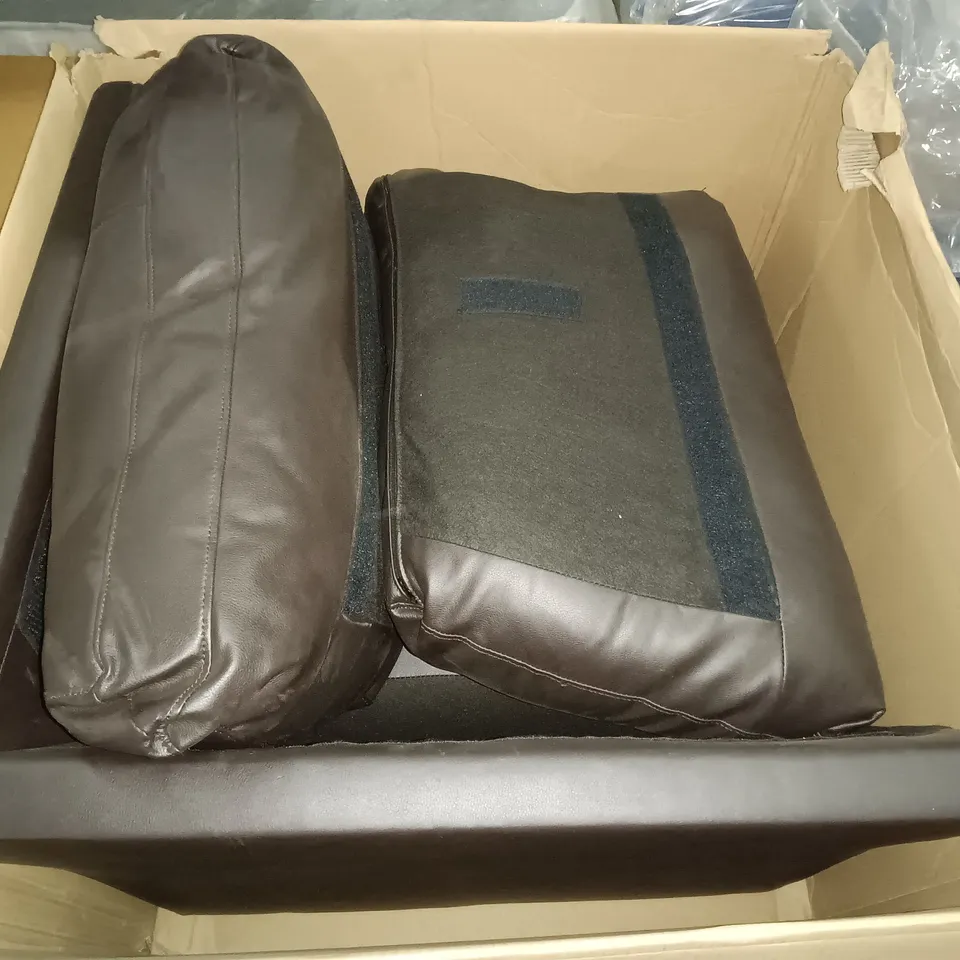 LOT OF 3 ASSORTED UPHOLSTERED FAUX LEATHER SOFA PARTS