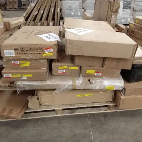 PALLET OF ASSORTED INCOMPLETE DESIGNER FURNITURE AND FURNITURE PARTS