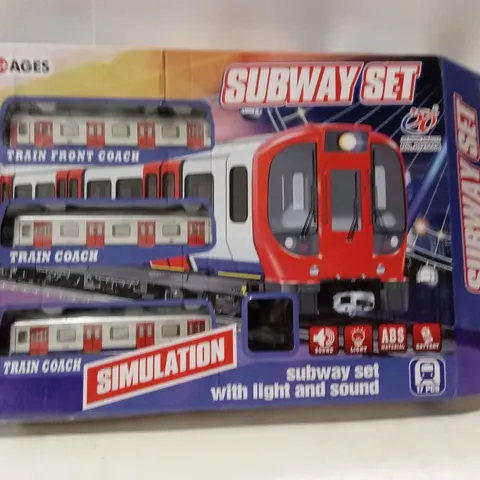 BOXED SUBWAY TRAIN SET WITH LIGHT & SOUND