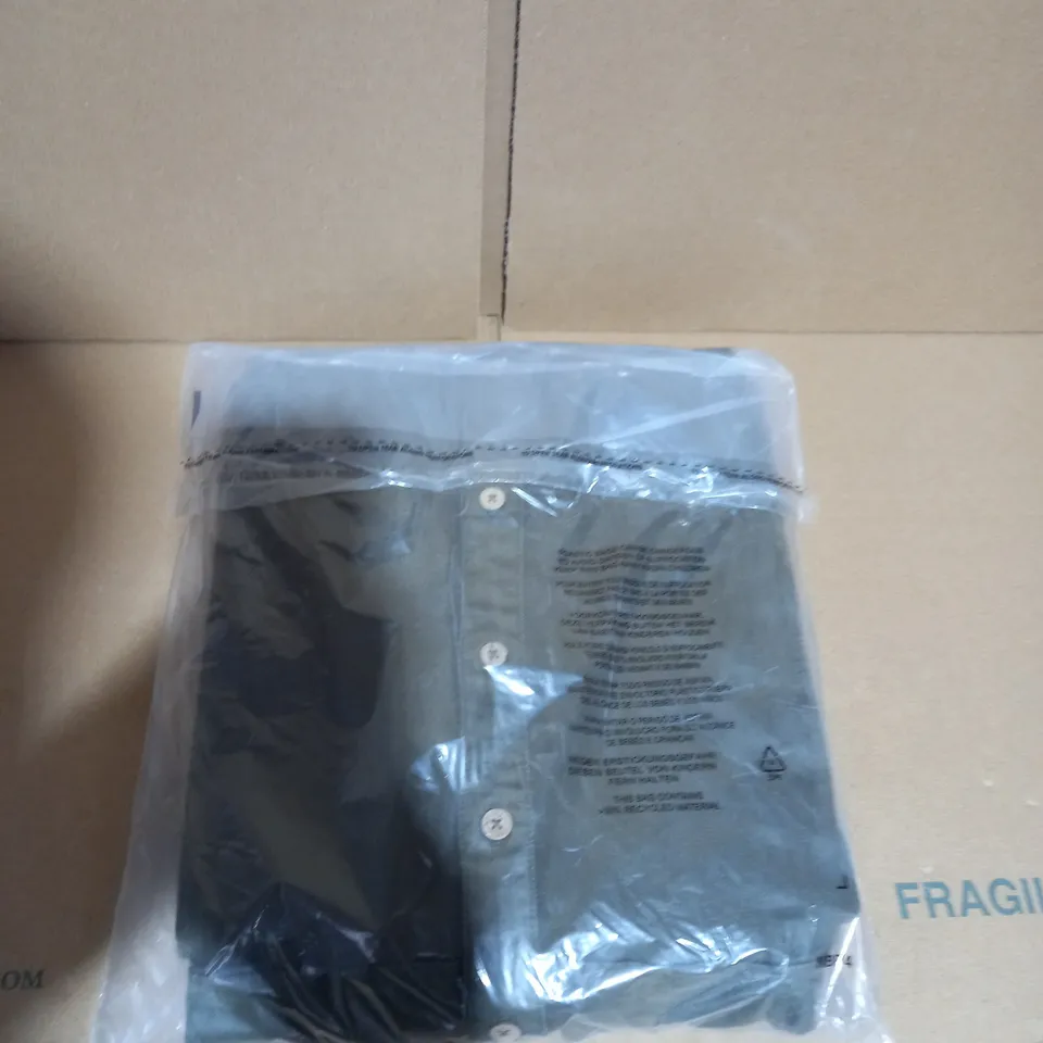 NINA LEONARD STRETCH DENIM DARK OLIVE JACKET - L