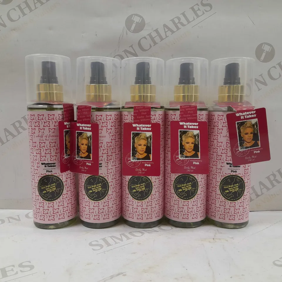 BOX OF 12 PINK WHATEVER IT TAKES BODY MIST 240ML