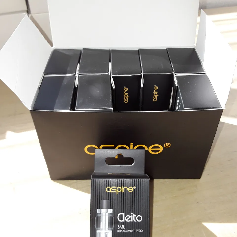 BOXED ASPIRE CLEITO 5ML REPLACEMENT PYREX- 19 PCS 