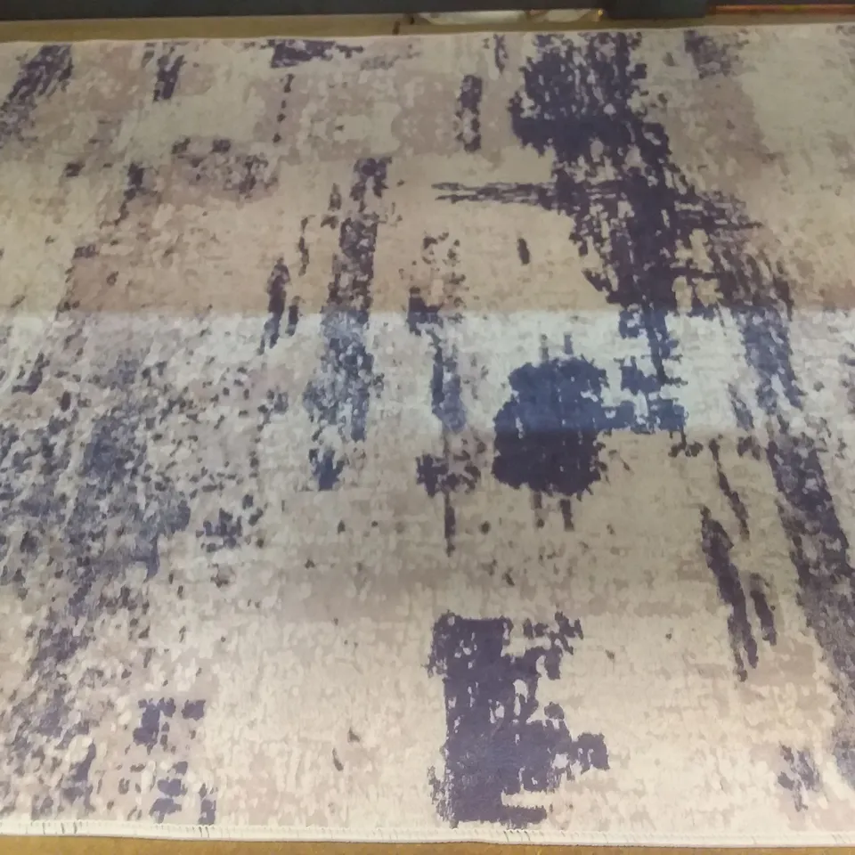  6003 PURPLE RUG WITH WHITE TASSELS - PURPLE / LILAC / WHITE 
