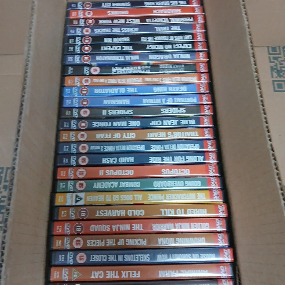 BOX OF APPROX 15 ASSORTED DVDS