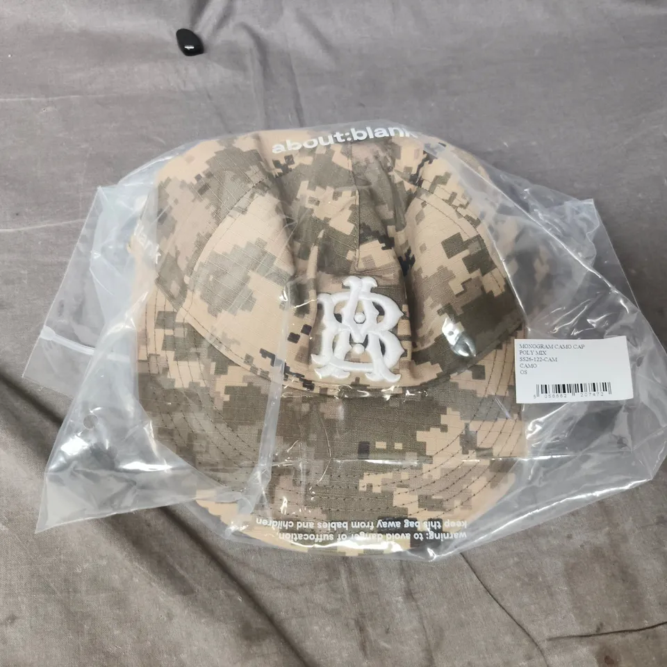 BAGGED ABOUT BLANK MONOGRAM CAMO CAP - ONE SIZE