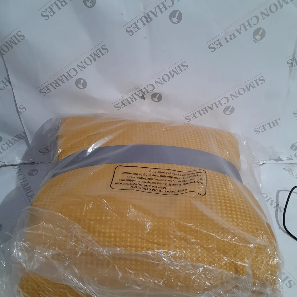 SUPERSOFT BY COZEE HOME WAFFLE KNIT FILLED BEDSPREAD IN OCHRE - 150 X 260CM