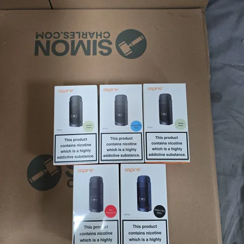 BOX OF APPROXIMATELY 30 ASSORTED E-CIGARETTES AND ACCOMPANIMENTS TO INCLUDE: VARIOUS ASPIRE PRODUCTS 