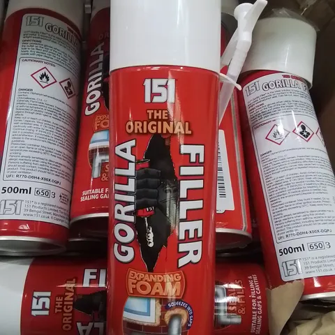 BOX CONTAINING APPROXIMATELY LARGE QUANTITY OF GORILLA FILLER CANS
