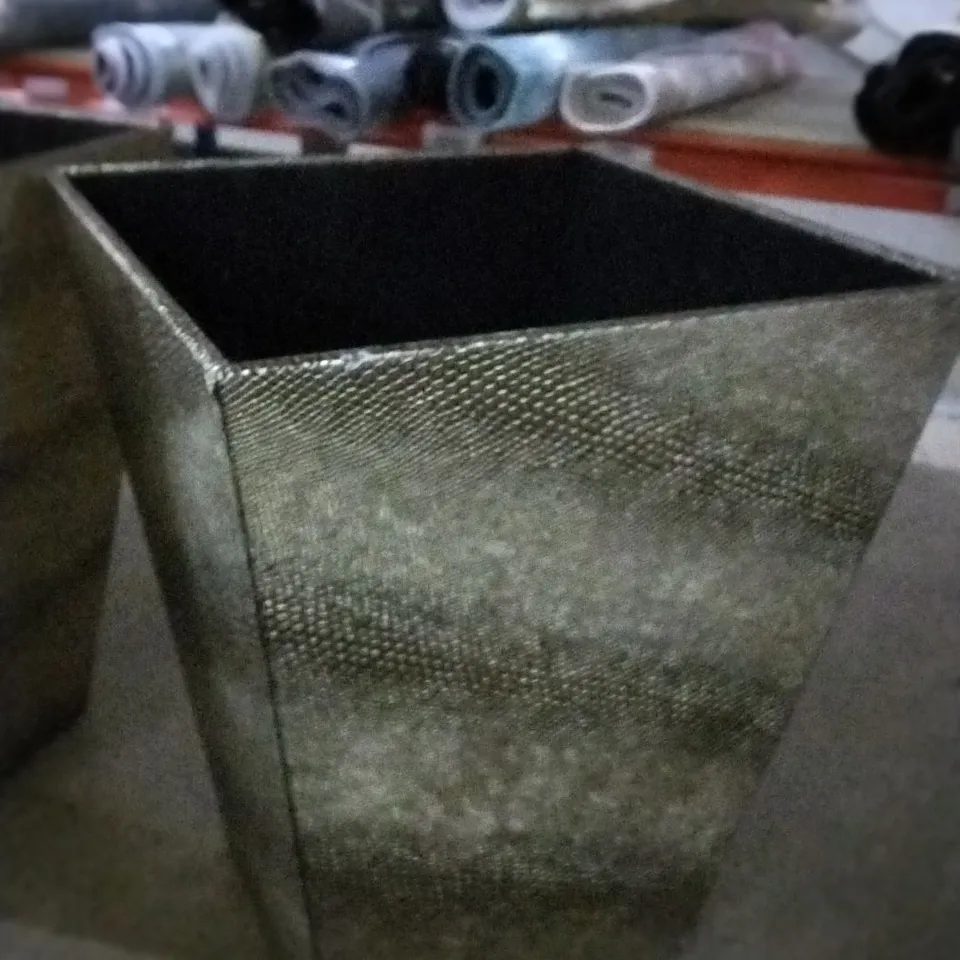 THREE GOLD SNAKE SKIN EFFECT SMALL WASTE BINS