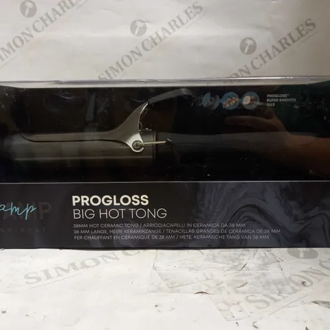 BOXED REVAMP PROFESSIONAL PROGLOSS BIG HOT TONG 38MM CERAMIC CURLING TONG