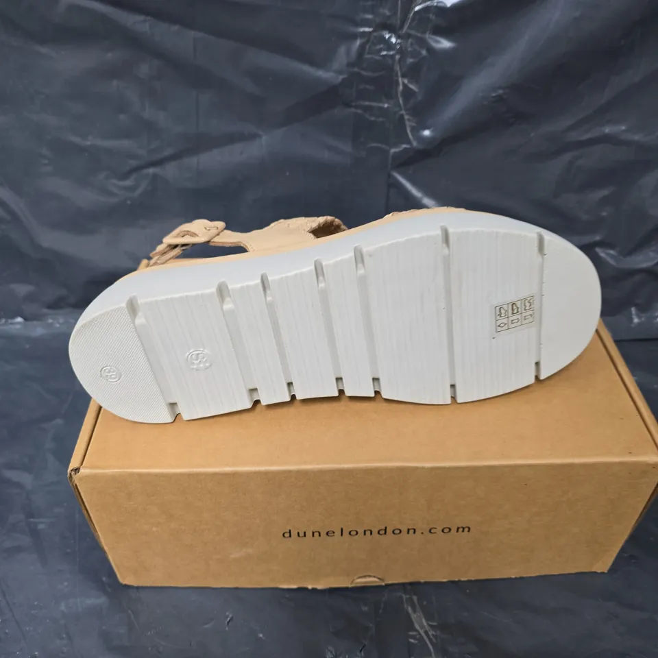 BOXED PAIR OF DUNE WOVEN STRAP SANDALS - 6