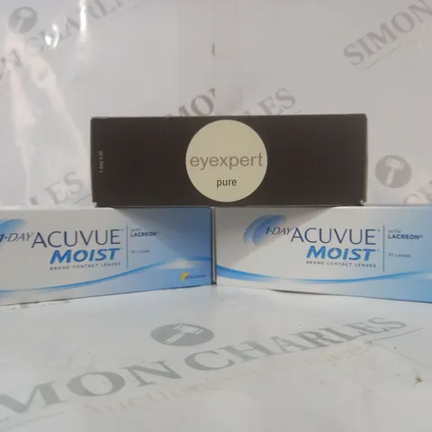 APPROXIMATELY 20 ASSORTED HOUSEHOLD ITEMS TO INCLUDE EYEXPERT CONTACT LENSES, ACUVUE MOIST CONTACT LENSES, ETC