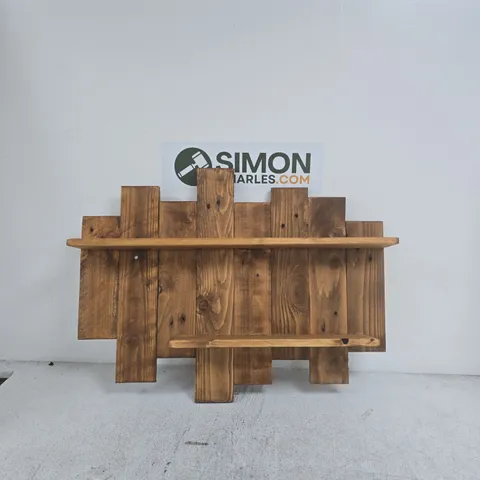 WOODEN PALLET-STYLE WALL SHELF, RUSTIC HOME DECOR