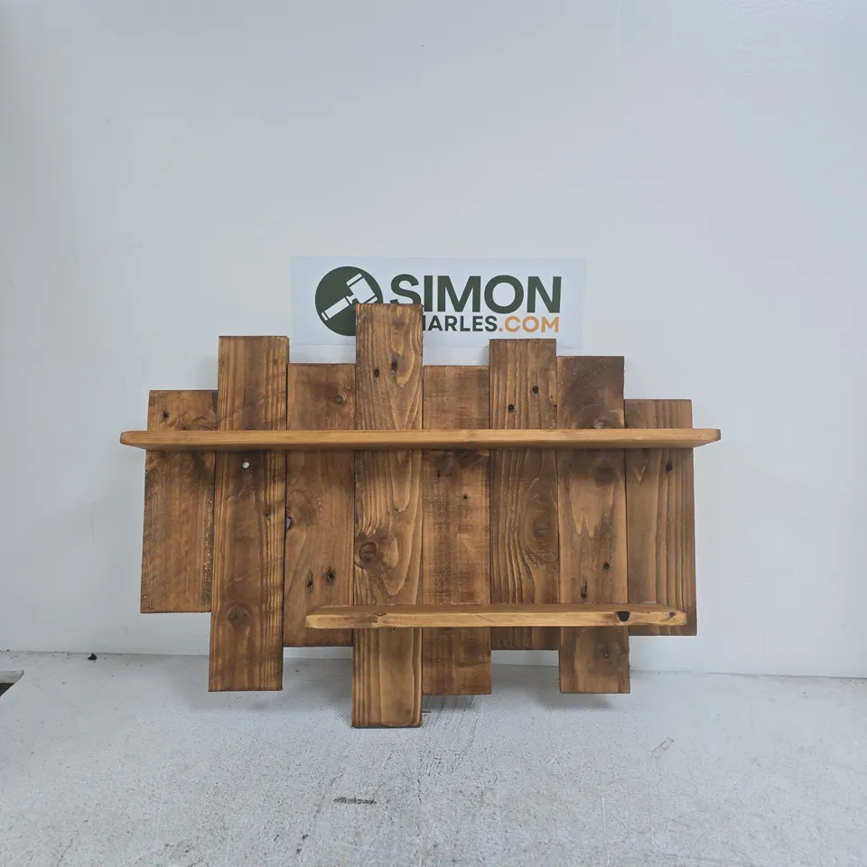 WOODEN PALLET-STYLE WALL SHELF, RUSTIC HOME DECOR