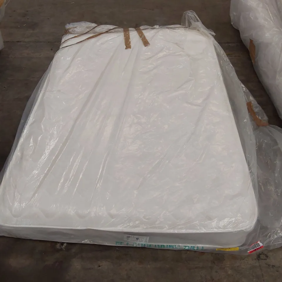 QUALITY BAGGED ROSEBERRY OPEN COIL SMALL DOUBLE 4FT MATTRESS