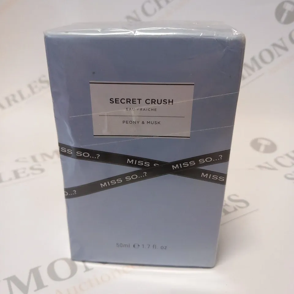 BOXED AND SEALED MISS SO...? SECRET CRUSH EAU FRAICHE PEONY AND MUSK 50ML