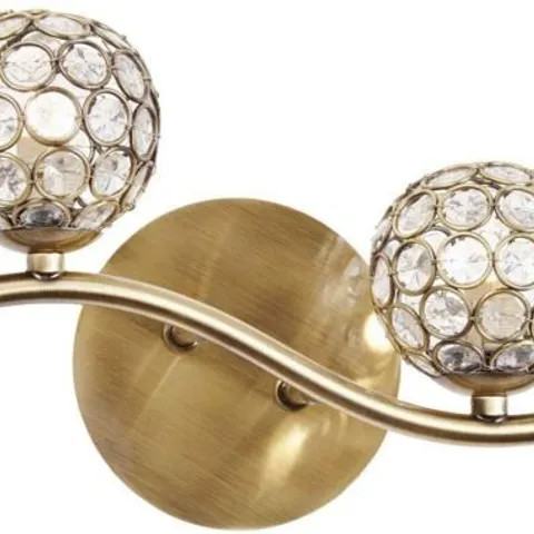 MILO LIGHTING KUMAR 2 LIGHT WALL LIGHT, ANTIQUE BRASS