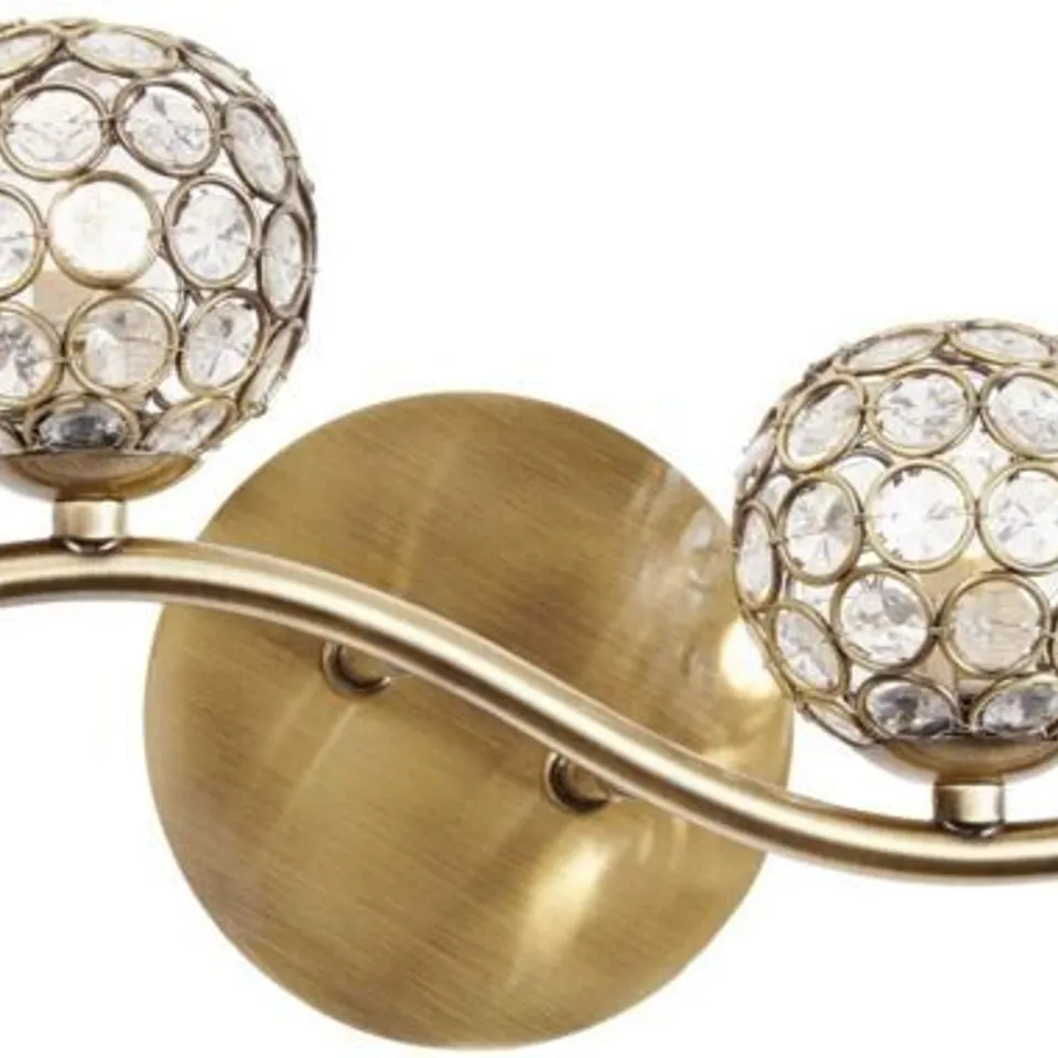 MILO LIGHTING KUMAR 2 LIGHT WALL LIGHT, ANTIQUE BRASS