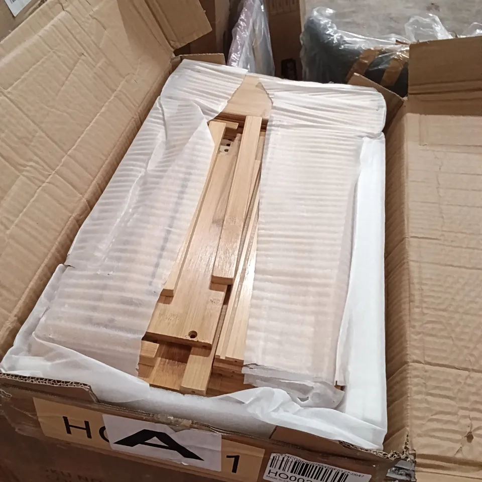 BOXED WOODEN BEDSIDE CHEST OF RATTAN DRAWERS - LIGHT OAK (1 BOX)