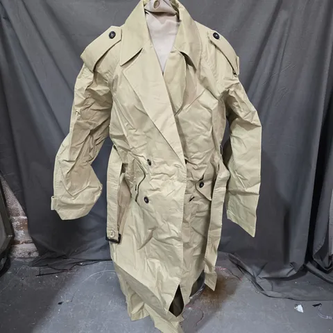 NA-KD OVERSIZED CLASSIC TRENCHCOAT IN BEIGE - EU 36