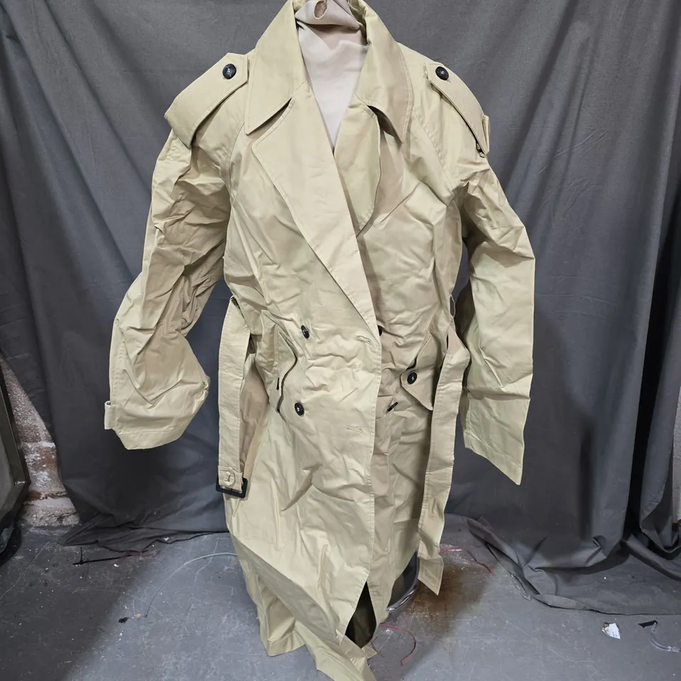 NA-KD OVERSIZED CLASSIC TRENCHCOAT IN BEIGE - EU 36