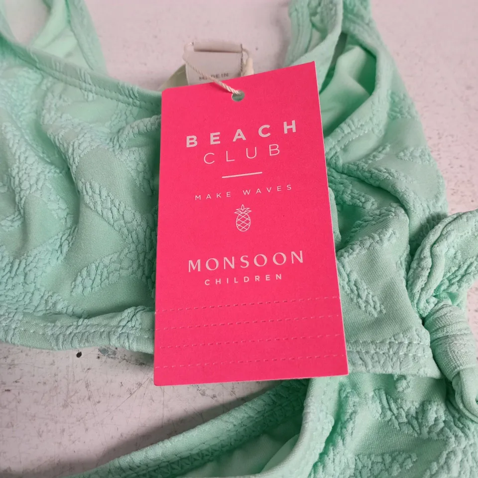 MONSOON CHILDREN GREEN BIKINI SET – BEACH CLUB MAKE WAVES, AGE 5-6 YRS (110-116 CM)