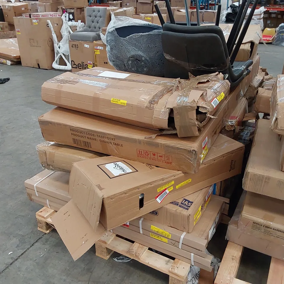 PALLET OF ASSORTED FURNITURE PARTS 