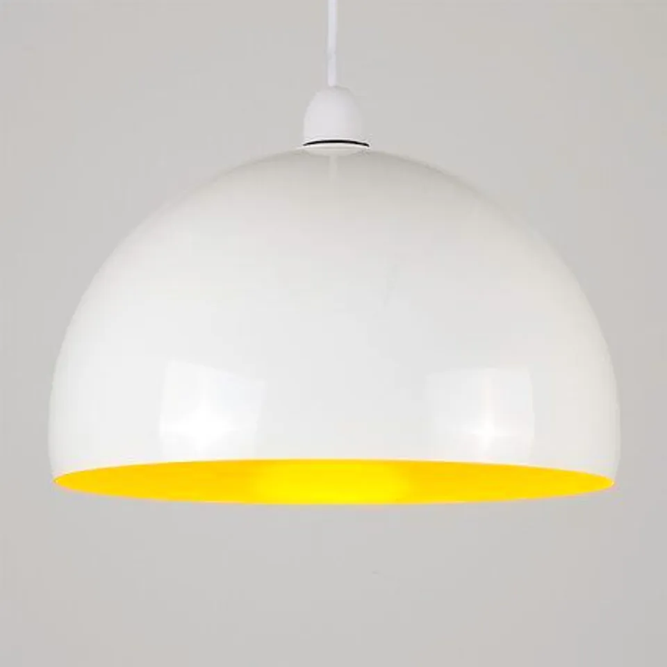 KIM 30CM METAL BOWL PENDANT SHADE COLOUR YELLOW 