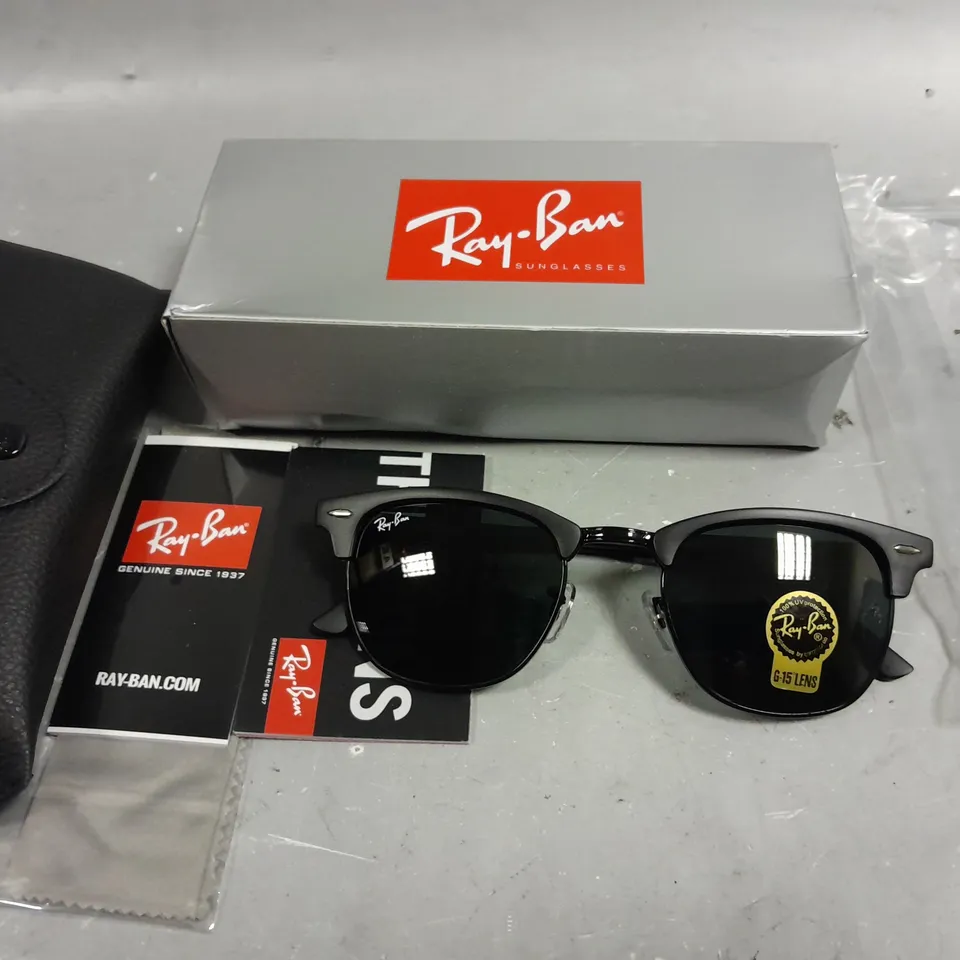 RAY BAN GLASSES WITH G-15 LENS AND BLACK FRAME IN CASE