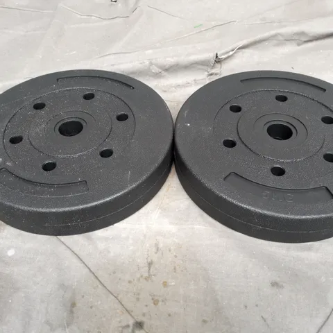 PAIR OF 5 KG WEIGHT PLATES FOR BARBELLS