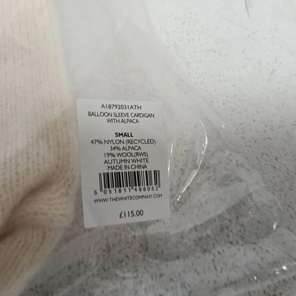 THE WHITE COMPANY BALLOON SLEEVE CARDIGAN WITH ALPACA – SMALL