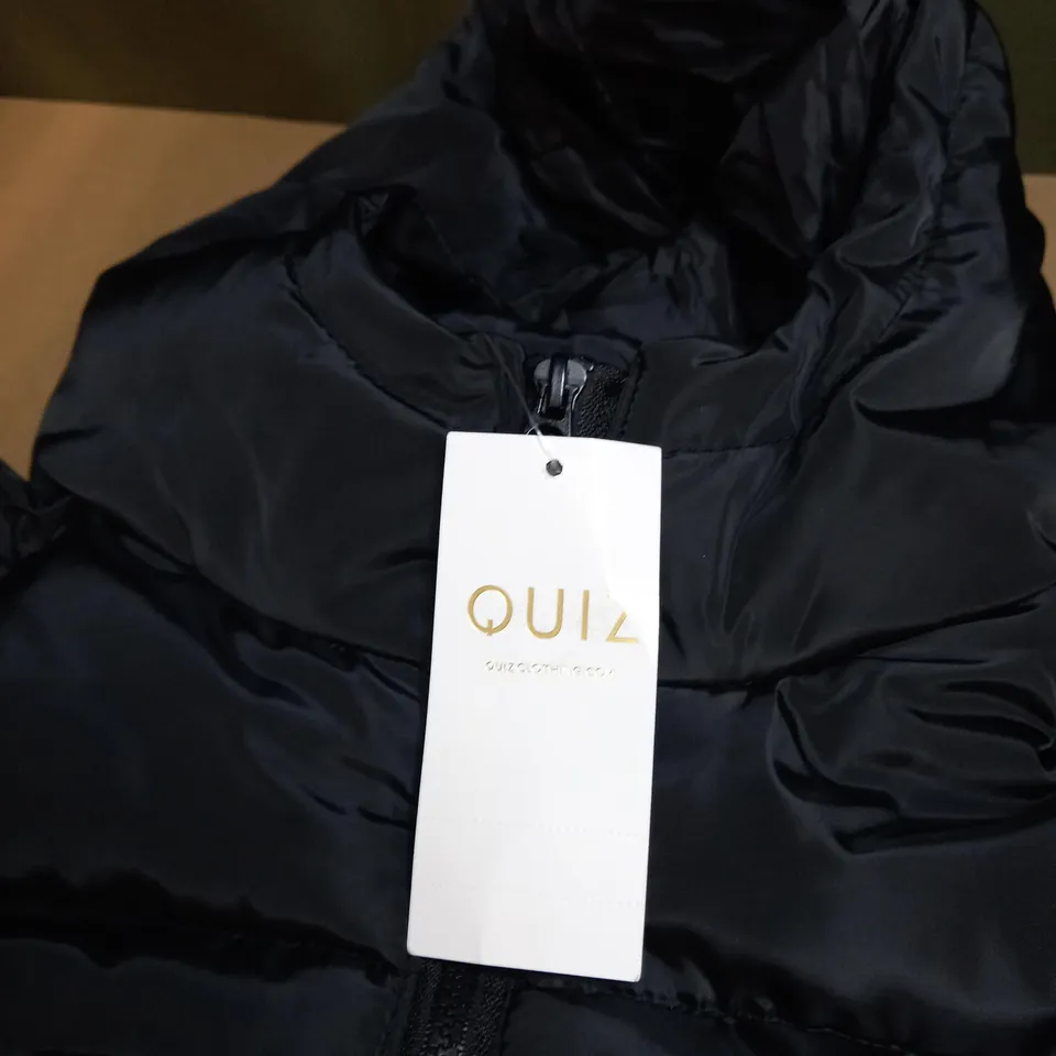 BLACK QUIZ BOMBER COAT 
