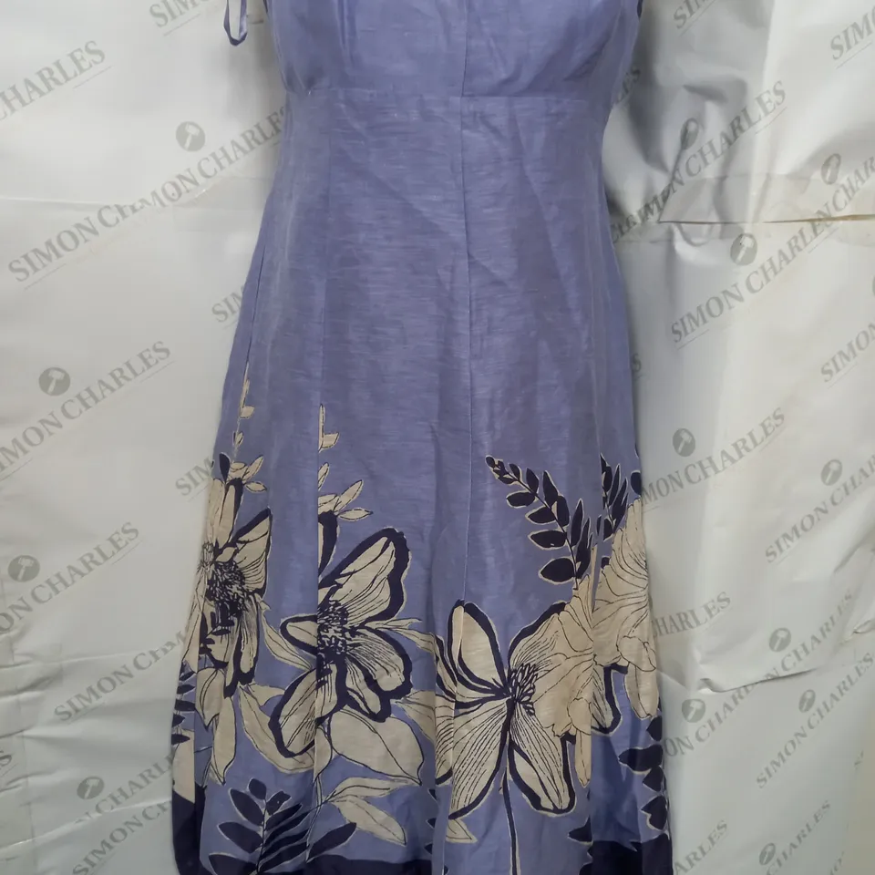MONSOON PURPLE FLORAL DRESS - UK 10