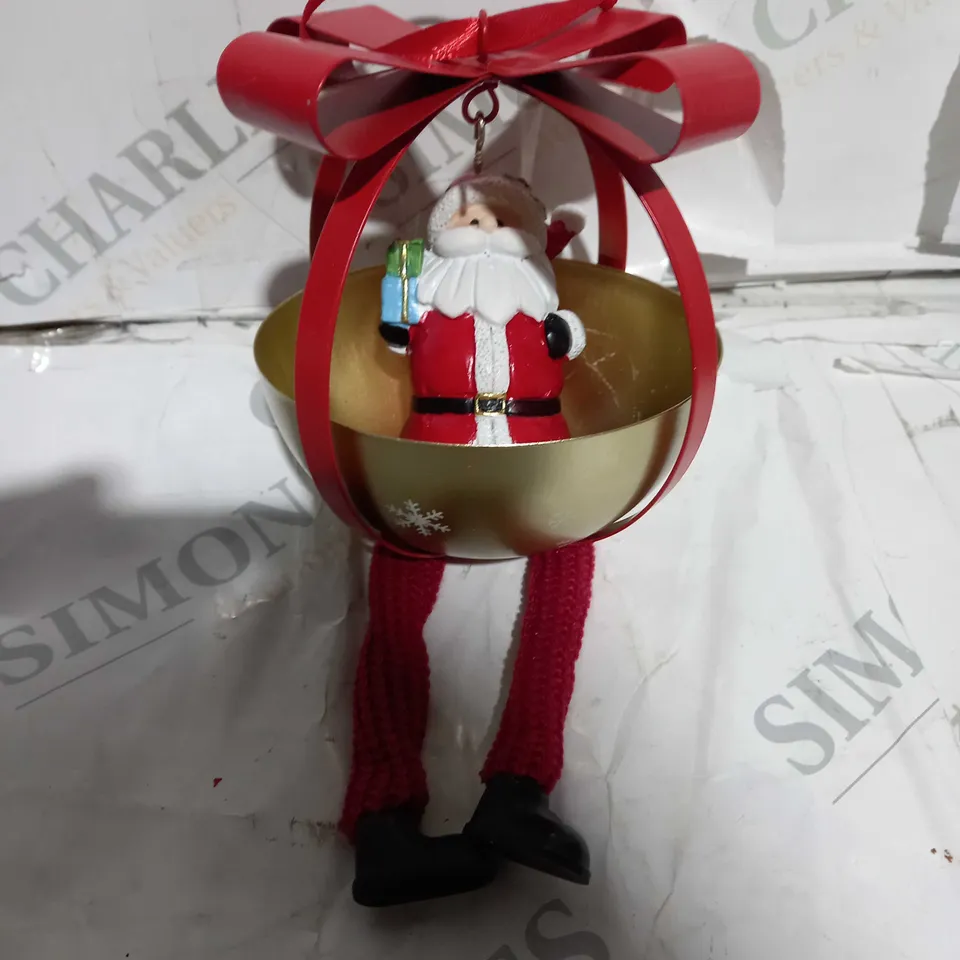 BOX OF 2 SANTA EXPRESS CHARACTERS DANGLY LEG BAUBLES 