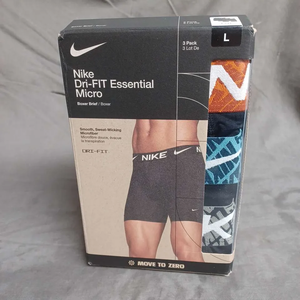 NIKE DRI-FIT ESSENTIAL MICRO BOXER BRIEF 3PACK SIZE L