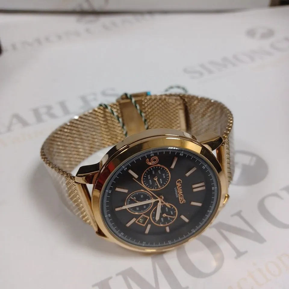 GAMAGES OMNISCIENT CHRONOGRAPH BLACK DIAL WATCH 