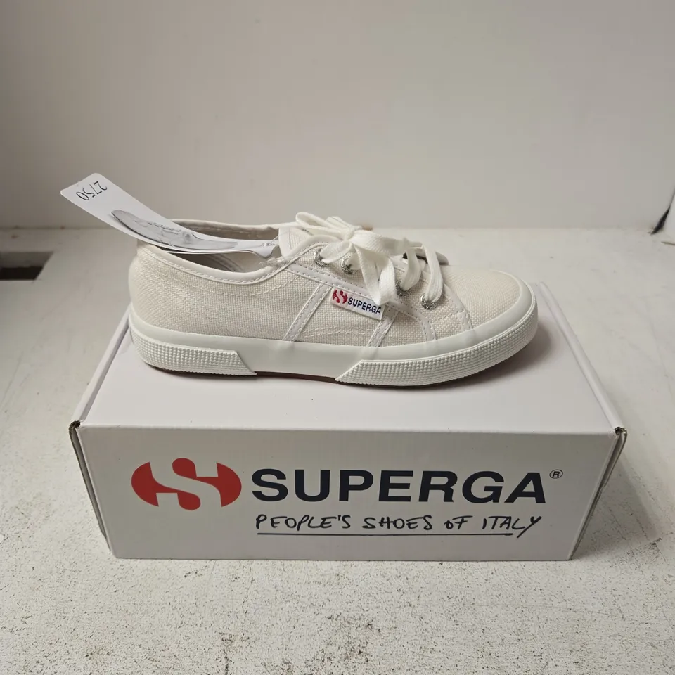 SUPERGA 2750 COTU CLASSIC WHITE CANVAS SNEAKERS – UK 3.5